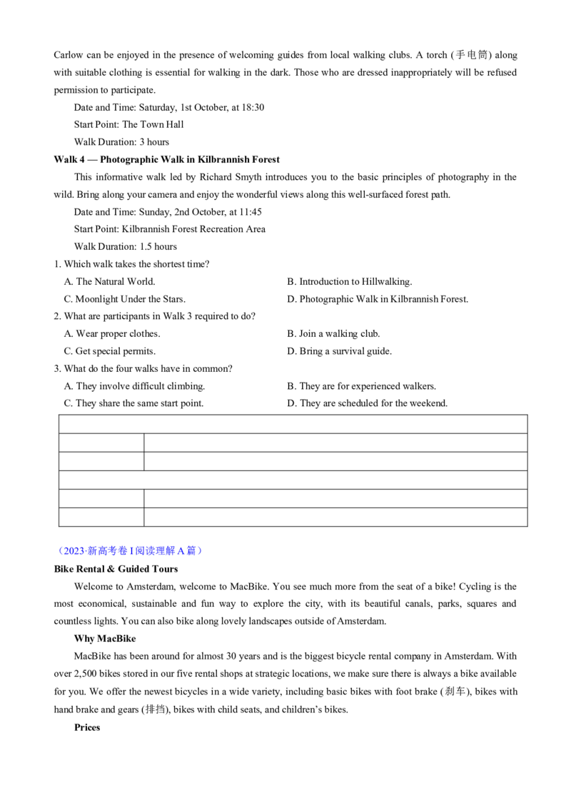 专题05阅读理解应用文（原题版）_02高考数学_2025年新高考资料_二轮复习_01高考语文等多个文件_2025年高考英语二轮热点题型归纳与变式演练（新高考通用）_第一部分阅读