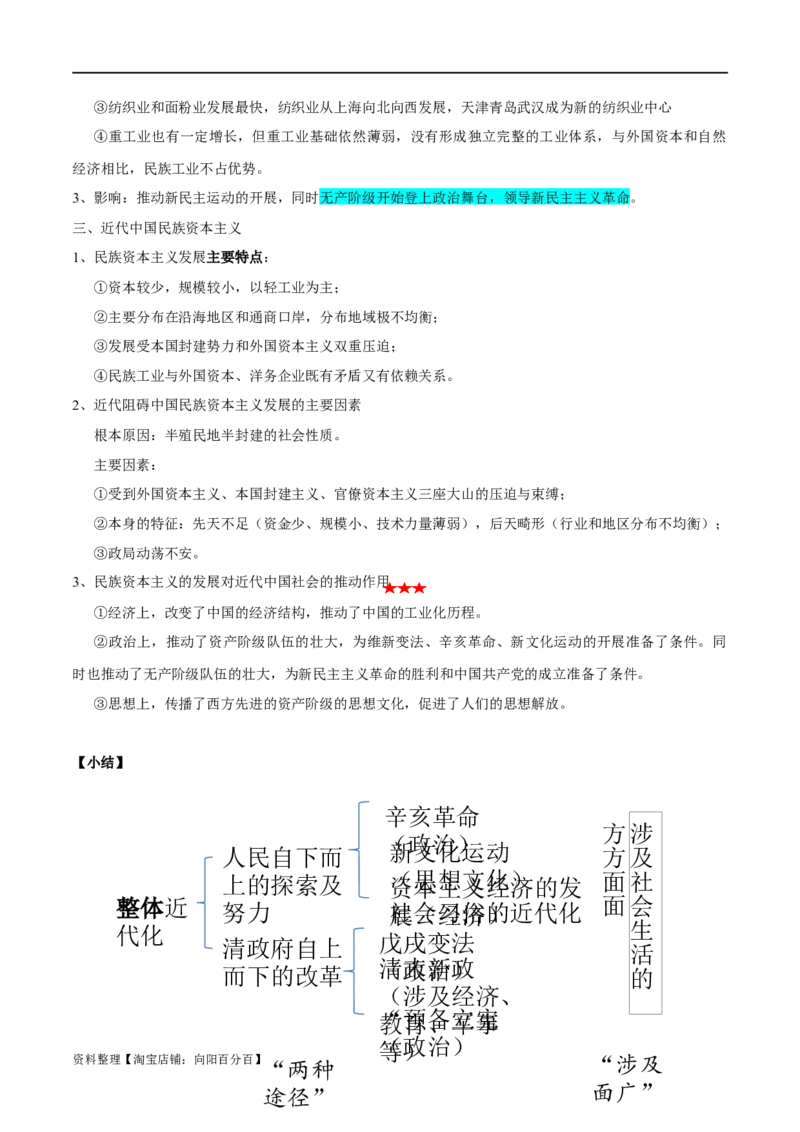 专题06近代中国的探索与近代化的整体发展-口袋书2024年高考历史一轮复习知识清单_07高考历史_新高考复习资料_2024年新高考复习资料_一轮复习资料