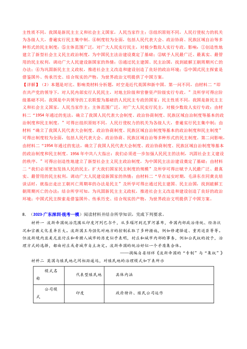 专题06影响、意义类非选择题（解析版）_07高考历史_2024年新高考资料_2.2024二轮复习_2024年高考历史二轮热点题型归纳与变式演练（新高考通用）_主观题部分