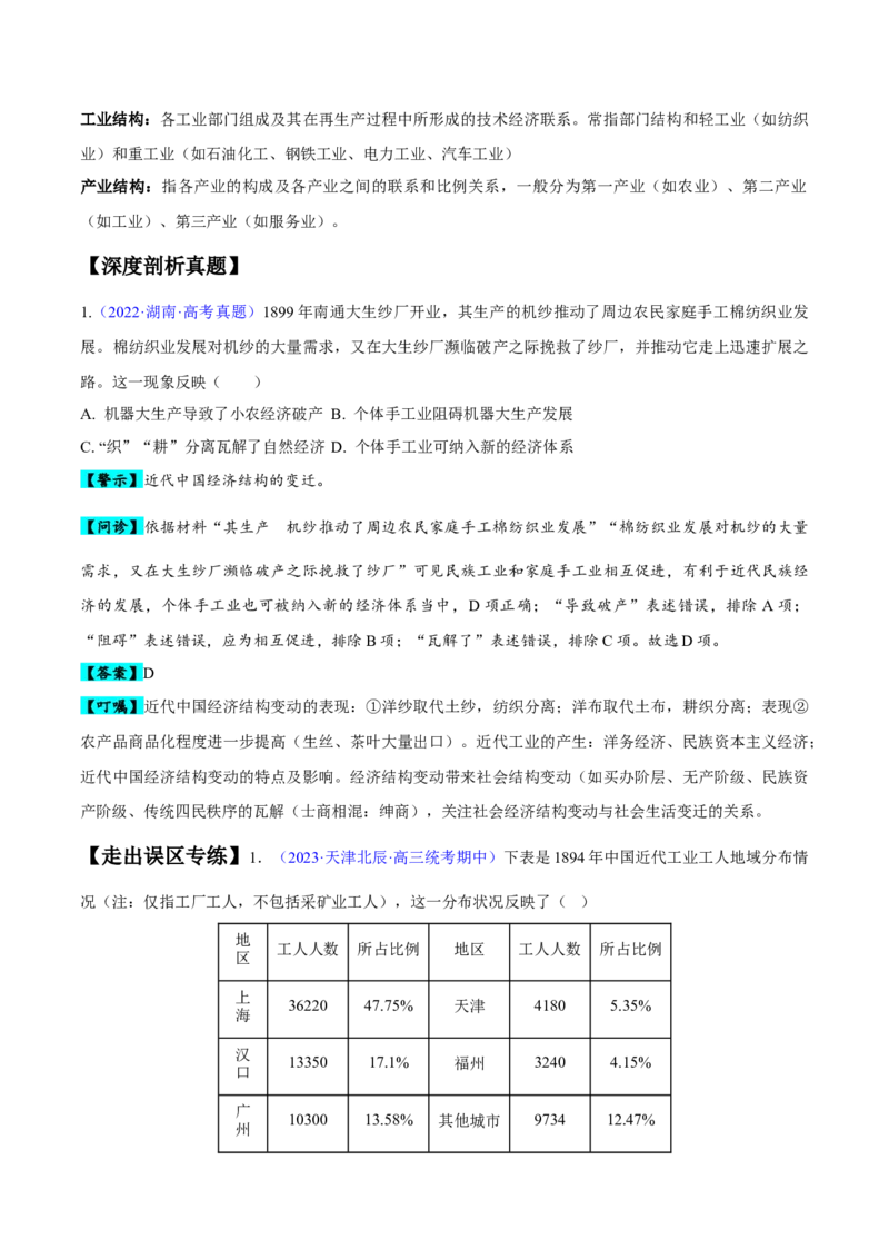 专题05晚清到清末民初：内忧外患与救亡道路的尝试（原卷版）_07高考历史_新高考复习资料_2024年新高考复习资料_专项复习资料_备战2024年高考历史考试易错题（新高考专用）