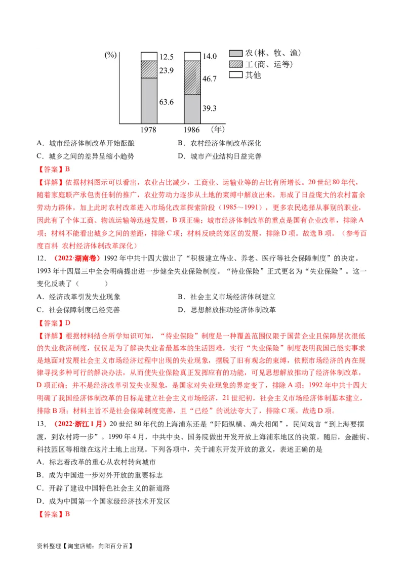 专题05近现代中国的经济变迁（解析版）_07高考历史_新高考复习资料_2024年新高考复习资料_二轮复习资料_2024年高考历史二轮复习讲练测（新教材新高考）_配套练习_教师版（含答案解析）
