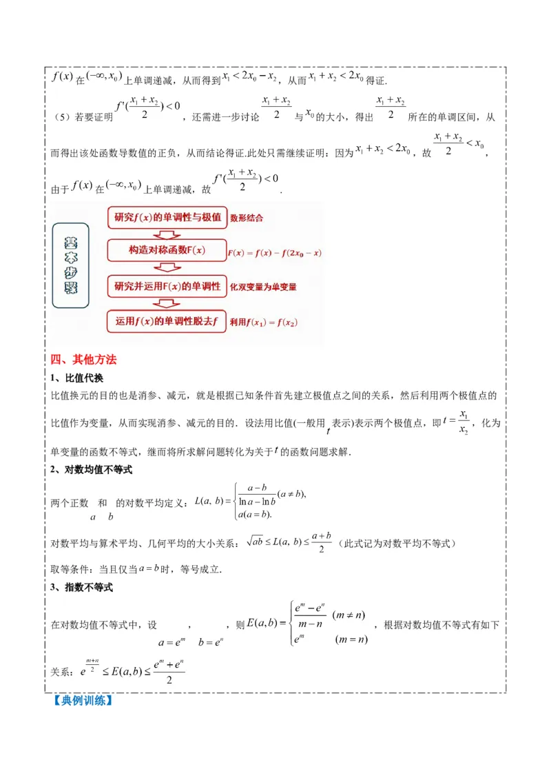 专题06导数中的极值点偏移问题（4大题型）-2025年高考数学二轮热点题型归纳与变式演练（新高考通用）（解析版）_02高考数学_2025年新高考资料_二轮复习_一、题型突破