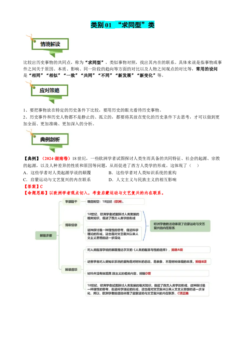 专题06比较变化类选择题（原卷版）_07高考历史_2025年新高考资料_二轮复习_01高考语文等多个文件_2025年高考历史二轮热点题型归纳与变式演练（新高考通用）