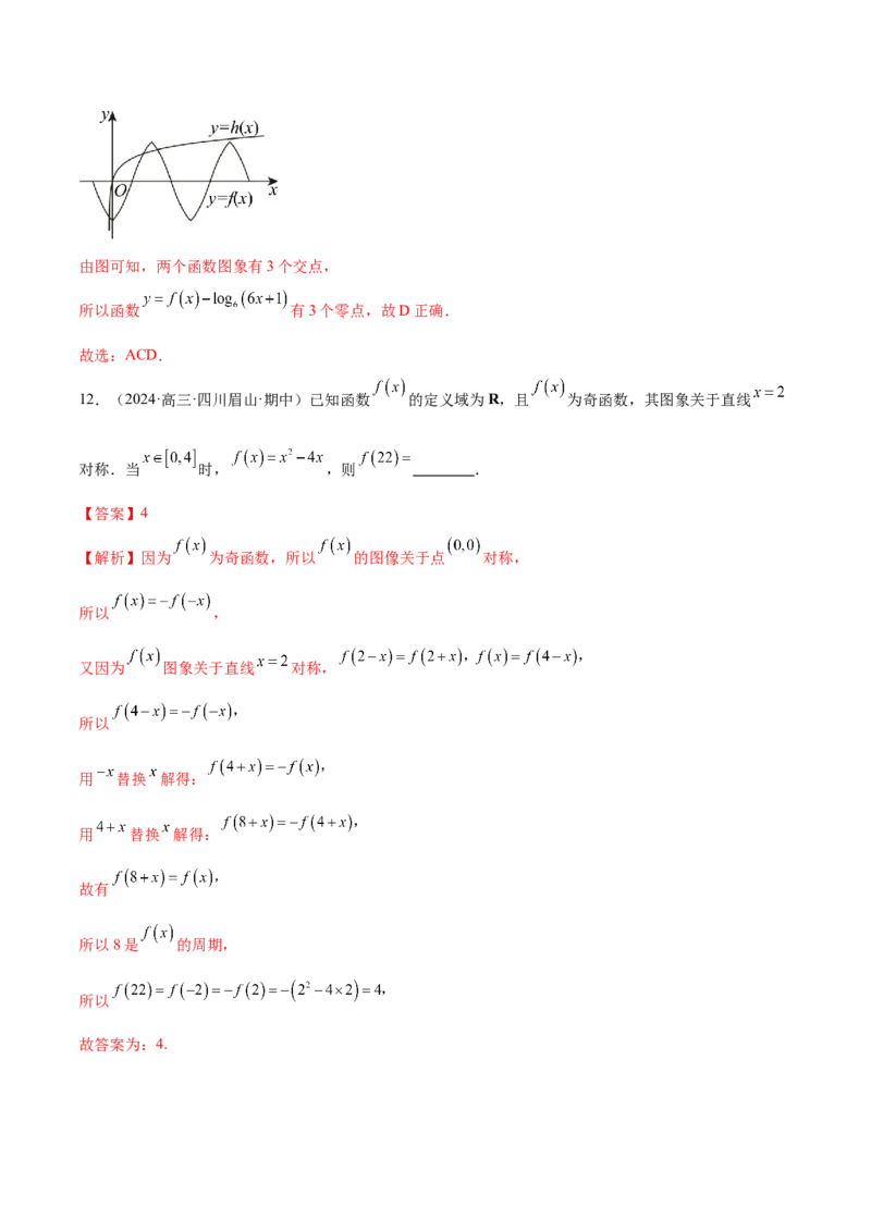 专题04高级应用函数的周期性、单调性、奇偶性及对称性特性以解析函数性质问题（练习）（解析版）_02高考数学_2025年新高考资料_二轮复习