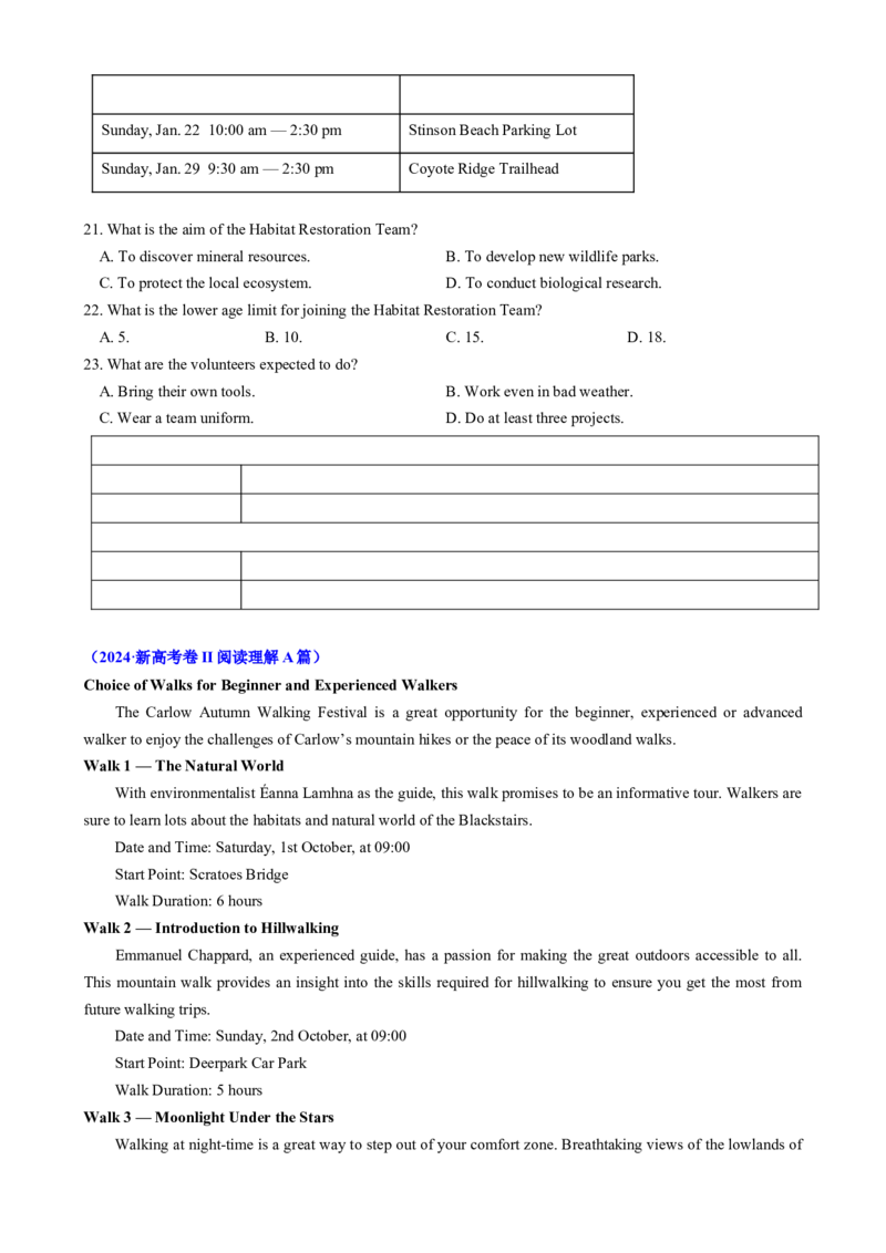 专题05阅读理解应用文（原题版）_03高考英语_2025年新高考资料_二轮复习_2025年高考英语二轮热点题型归纳与变式演练（新高考通用）340016860_第一部分阅读