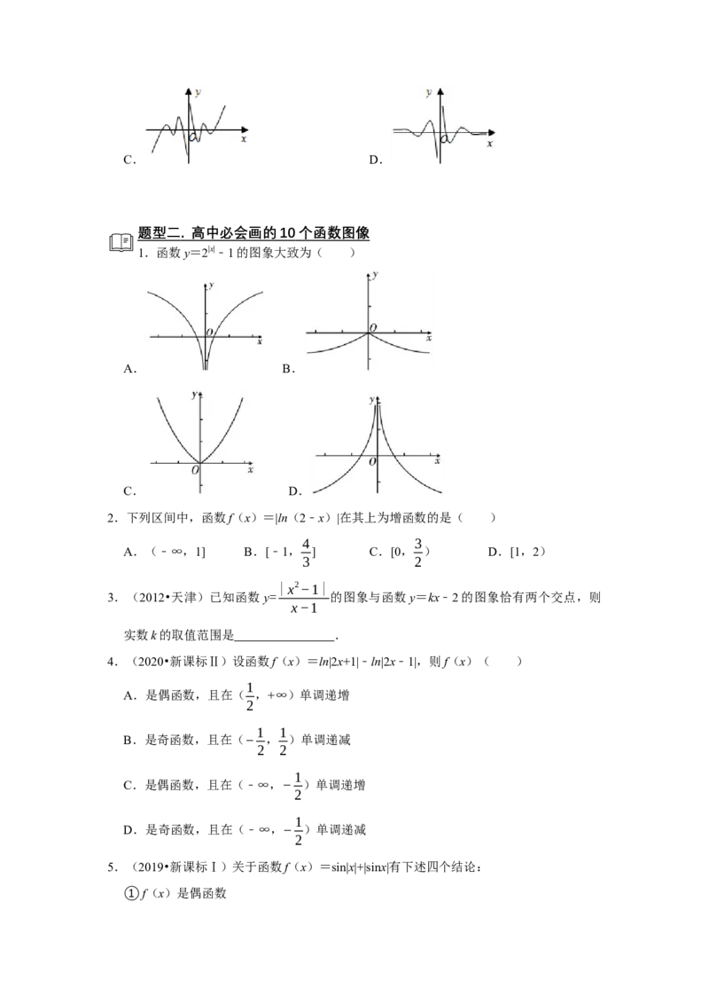 专题05函数5.8函数图像题型归纳讲义-2022届高三数学一轮复习（原卷版）_02高考数学_新高考复习资料_2022年新高考资料_2022届高三数学一轮复习：题型归纳讲义（原卷版+解析版）8.1更新