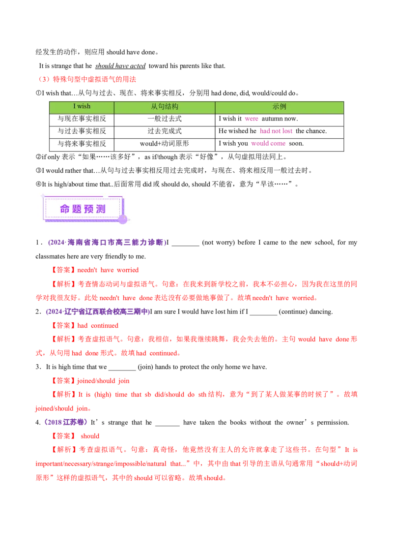 专题05情态动词和虚拟语气（讲义）（解析版）_02高考数学_2025年新高考资料_二轮复习_01高考语文等多个文件_上好课2025年高考英语二轮复习讲练测（新高考通用）_第三部分语法知识