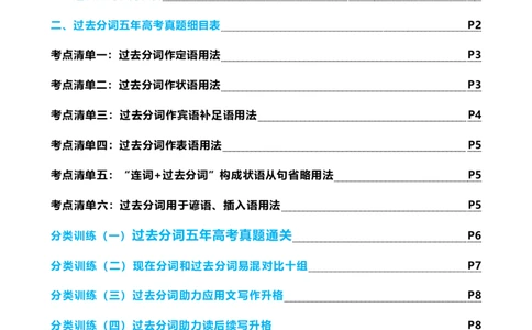 专题04过去分词七大典型用法（讲案）（快问快答+考点细目+精讲精练+真题分类+作文升格+原创语填）原卷版_03高考英语_新高考复习资料_2025年新高考复习_2025年高考英语一轮复习知识清单