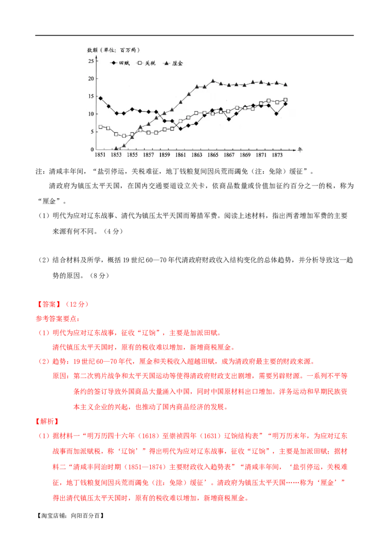 专题05晚清：近代中国的内忧外患与救亡图存（分层练）（解析版）_07高考历史_新高考复习资料_2024年新高考复习资料_二轮复习资料_分层练_教师版（含答案解析）