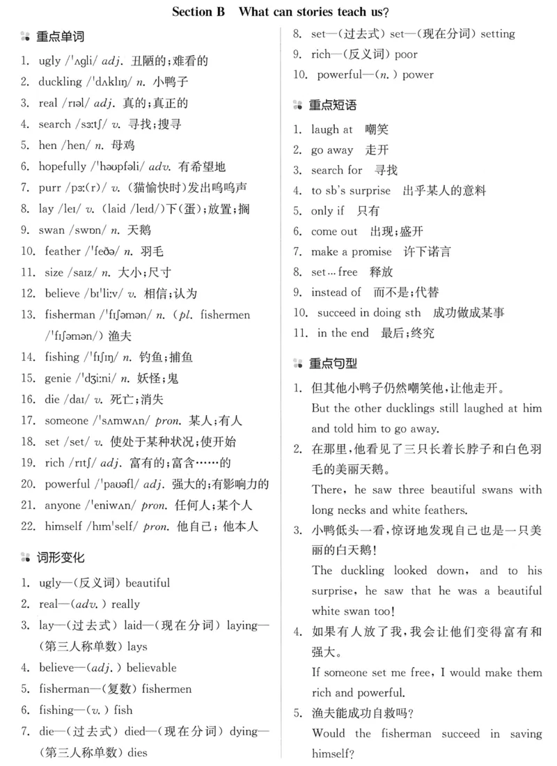 new7bunit8_新人教版7下英语学习资料包_12.知识清单_重点知识梳理