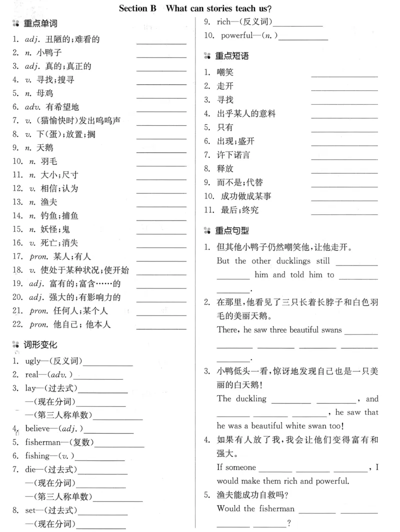 new7bunit8_新人教版7下英语学习资料包_12.知识清单_重点知识梳理