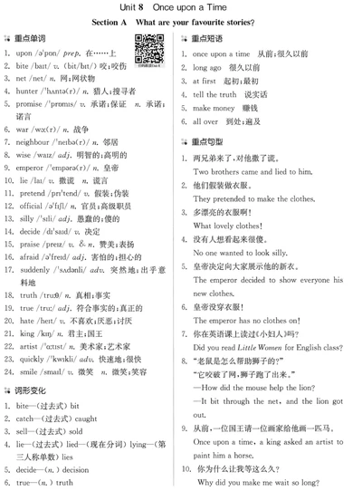 new7bunit8_新人教版7下英语学习资料包_12.知识清单_重点知识梳理