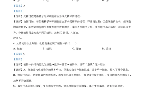 2025年贵州省中考生物真题（解析版）_贵州中考_6.贵州中考生物（2015-2025）