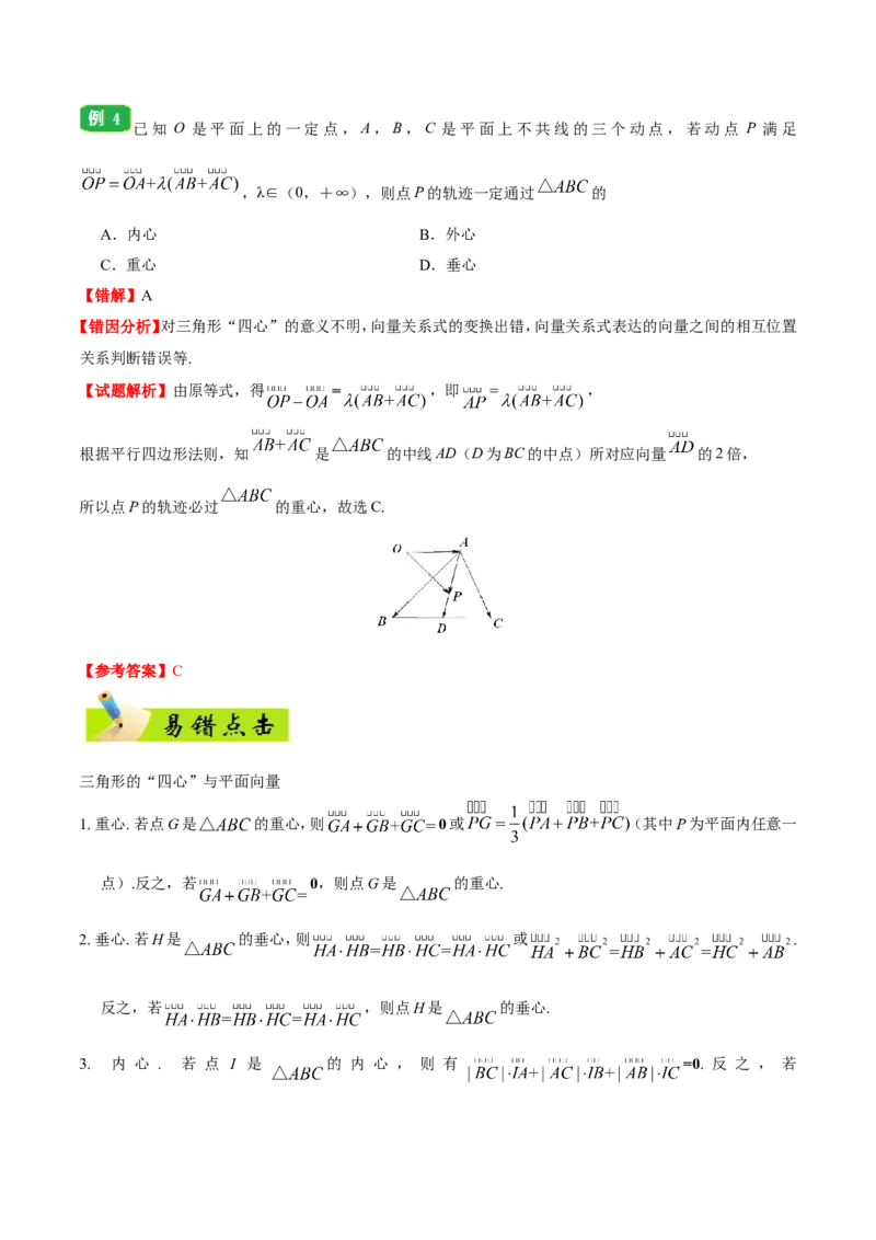 专题05平面向量-备战2019年高考数学（文）之纠错笔记系列（解析版）_02高考数学_新高考复习资料_2022年新高考资料_2022年一轮复习各版本_1.新高考2022年高考数学一轮复习
