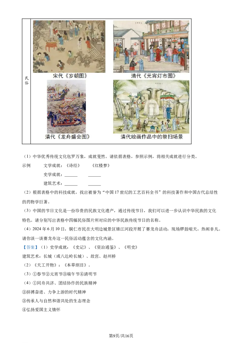 2024年贵州省铜仁市中考文综试题-初中历史（解析版）_贵州中考_7.贵州中考历史（2008-2024）_铜仁历史17-24