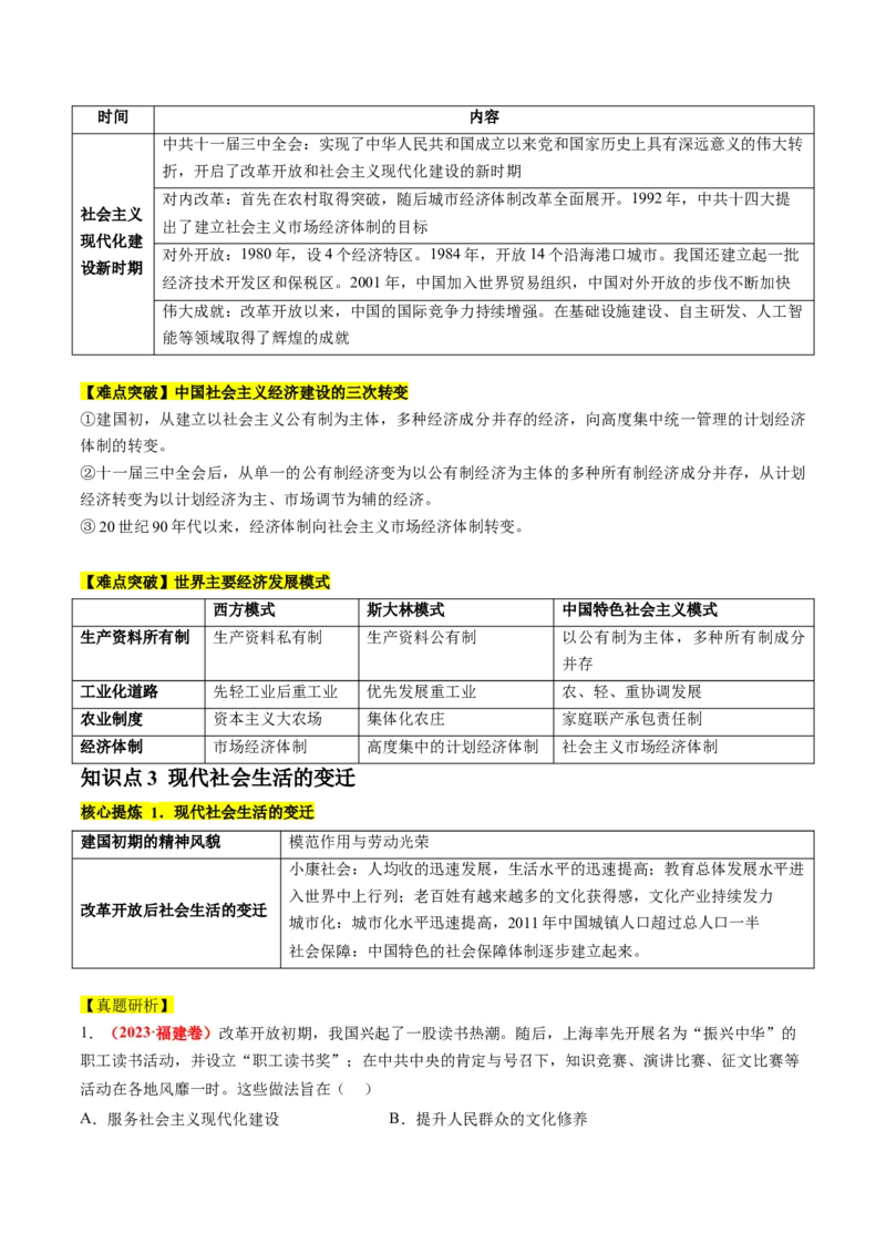 专题05近现代中国的经济变迁（讲义）（原卷版）_07高考历史_新高考复习资料_2024年新高考复习资料_二轮复习资料_2024年高考历史二轮复习讲练测（新教材新高考）_配套讲义