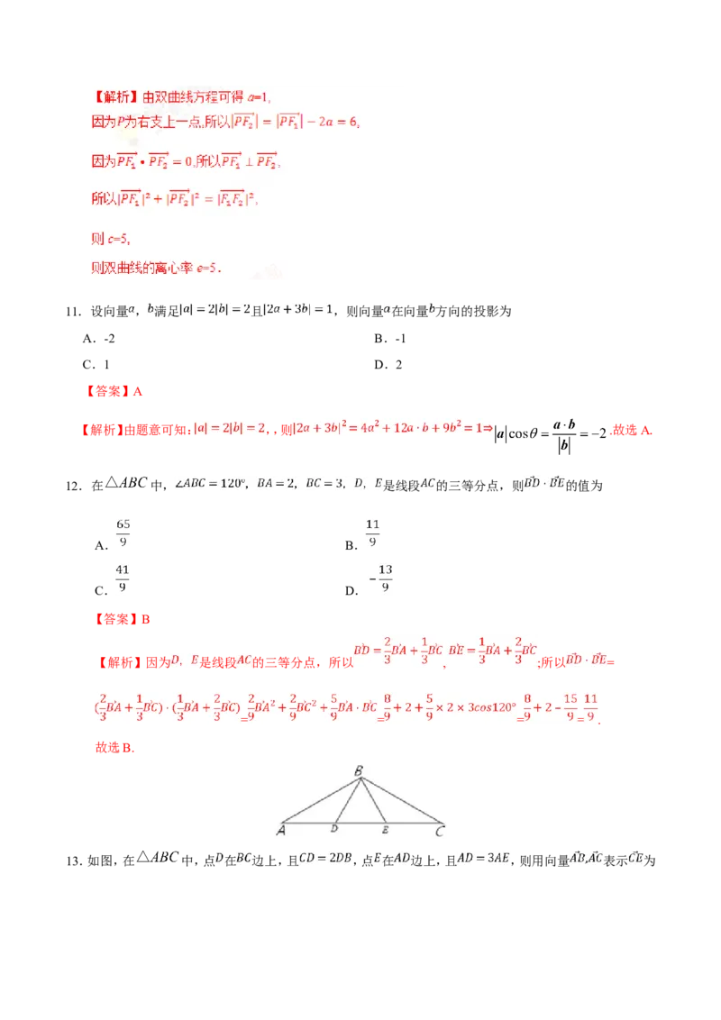 专题05平面向量-备战2019年高考数学（理）之纠错笔记系列（解析版）_02高考数学_新高考复习资料_2022年新高考资料_2022年一轮复习各版本_1.新高考2022年高考数学一轮复习