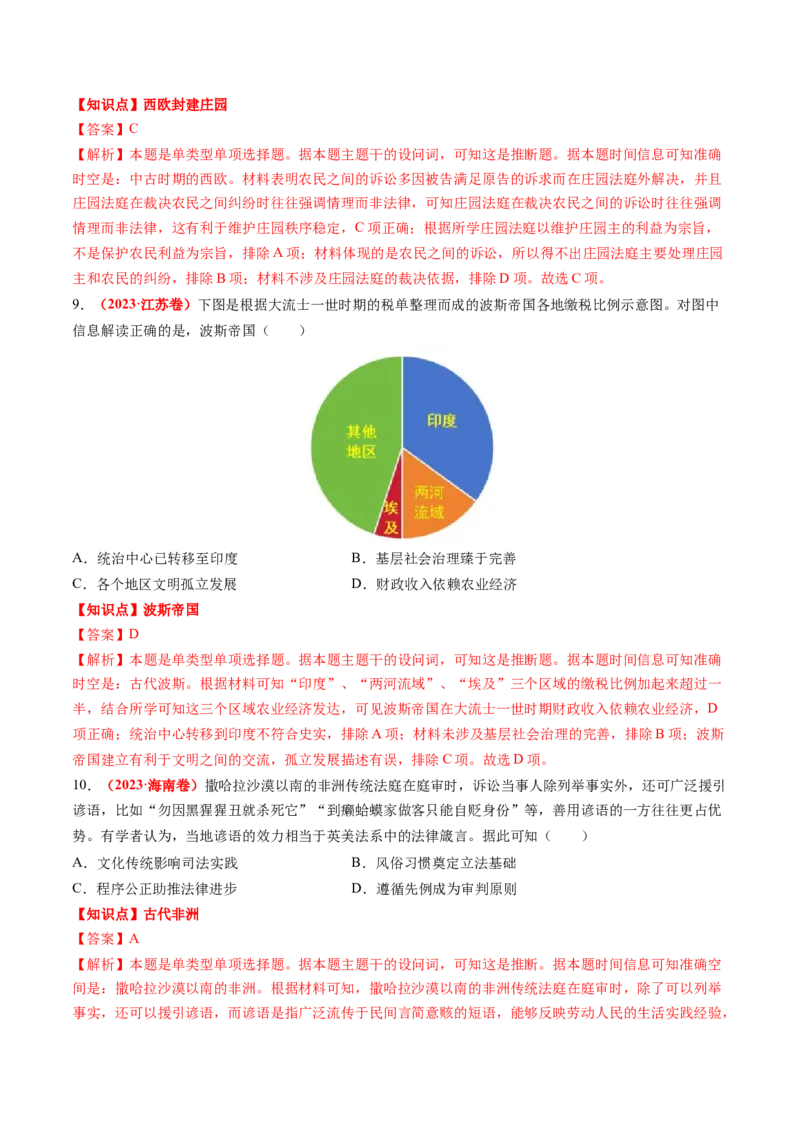 专题06世界古代史（解析版）_07高考历史_2024年新高考资料_52024三轮冲刺_查漏补缺2024年高考历史复习冲刺过关（新高考专用）