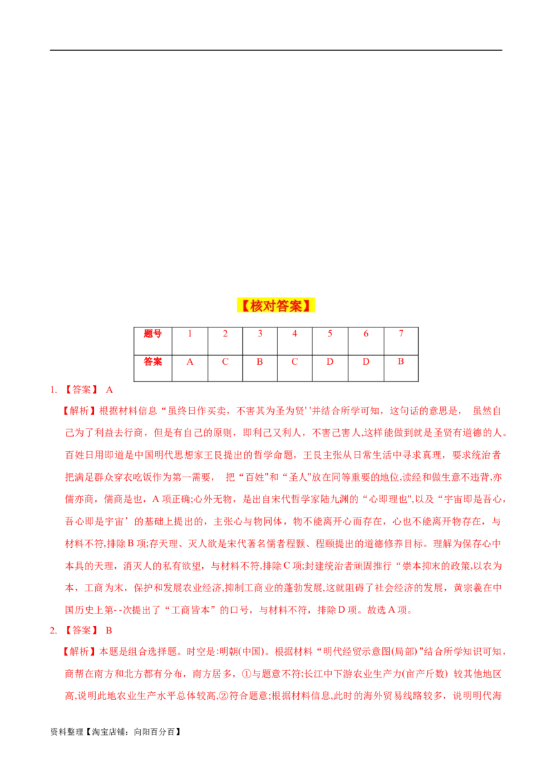 专题04明清中国版图的奠定与面临的挑战-口袋书2024年高考历史一轮复习知识清单_07高考历史_新高考复习资料_2024年新高考复习资料_一轮复习资料