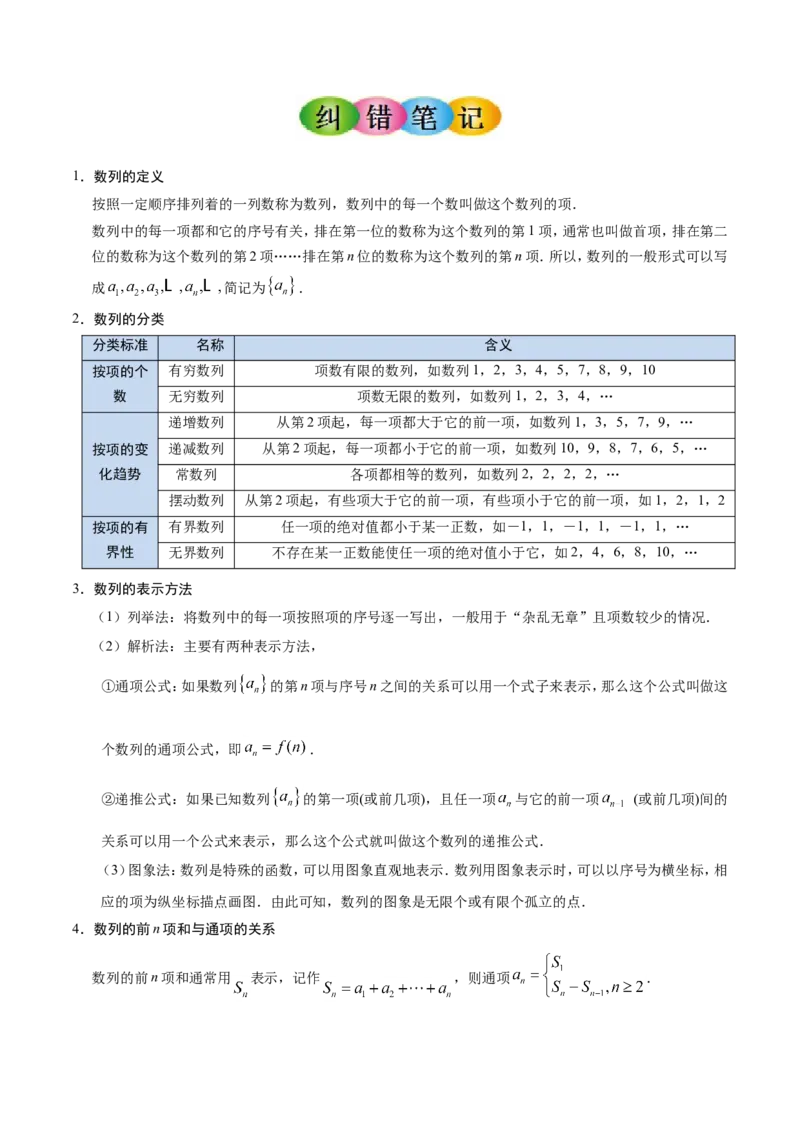 专题06数列-备战2019年高考数学（文）之纠错笔记系列（解析版）_02高考数学_新高考复习资料_2022年新高考资料_2022年一轮复习各版本_1.新高考2022年高考数学一轮复习_756