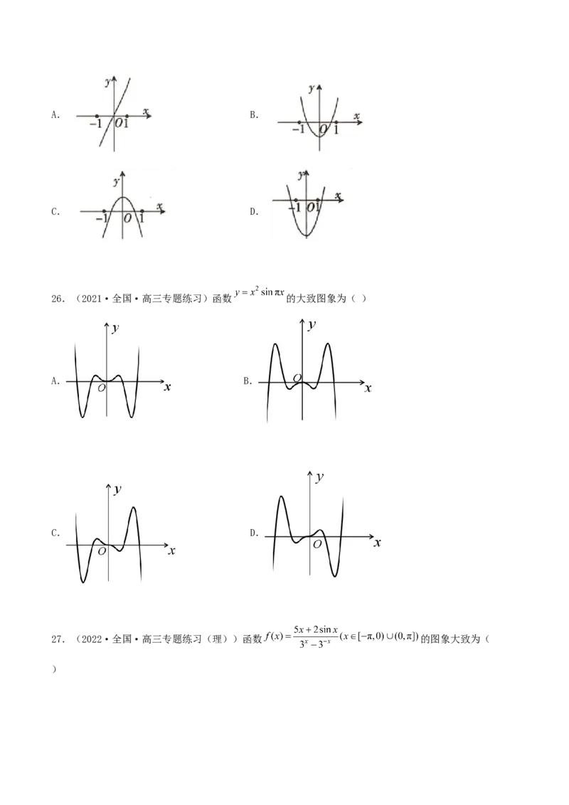 专题05函数图象的辨析100题(原卷版)_02高考数学_新高考复习资料_2022年新高考资料_千题百练2022高考数学