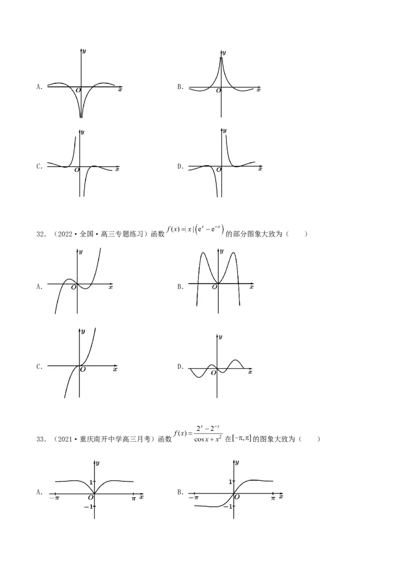 专题05函数图象的辨析100题(原卷版)_02高考数学_新高考复习资料_2022年新高考资料_千题百练2022高考数学