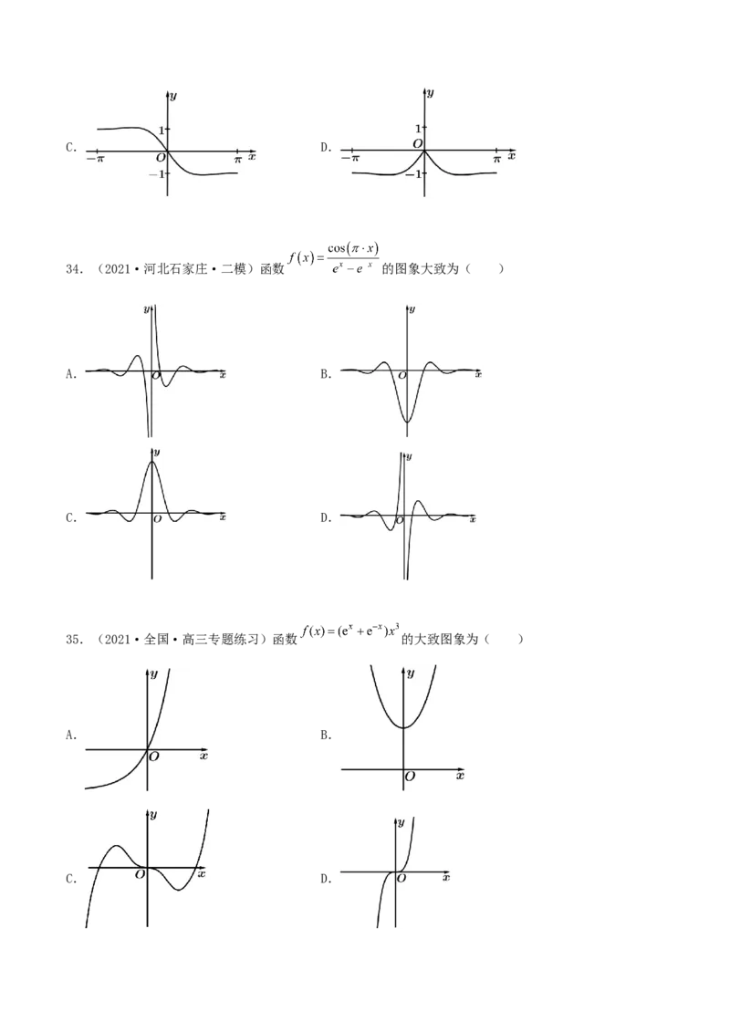 专题05函数图象的辨析100题(原卷版)_02高考数学_新高考复习资料_2022年新高考资料_千题百练2022高考数学