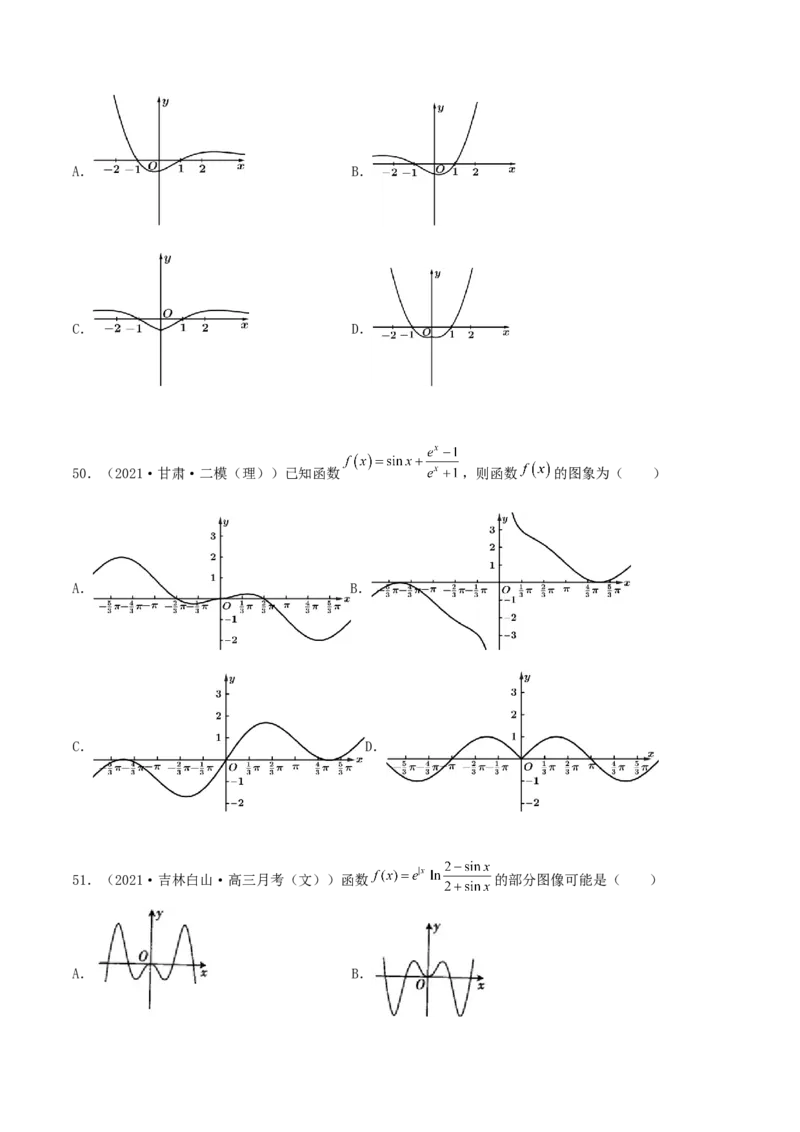 专题05函数图象的辨析100题(原卷版)_02高考数学_新高考复习资料_2022年新高考资料_千题百练2022高考数学