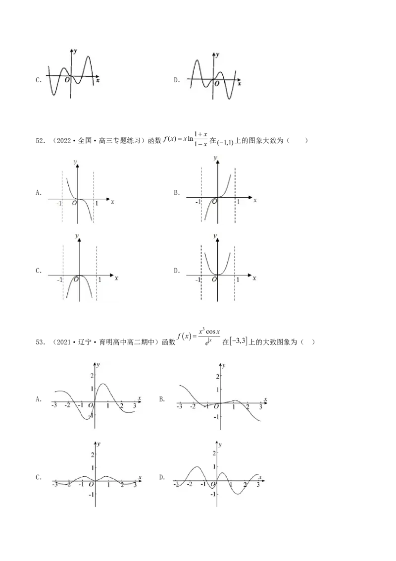 专题05函数图象的辨析100题(原卷版)_02高考数学_新高考复习资料_2022年新高考资料_千题百练2022高考数学