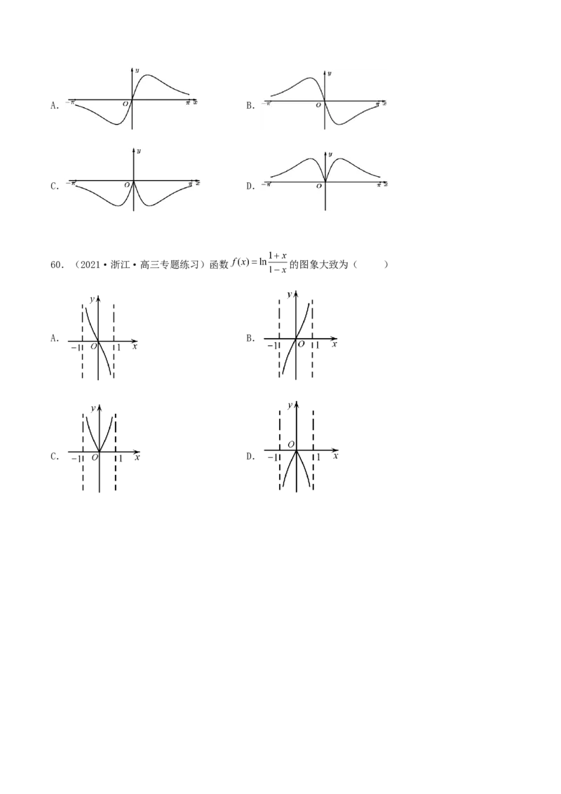 专题05函数图象的辨析100题(原卷版)_02高考数学_新高考复习资料_2022年新高考资料_千题百练2022高考数学