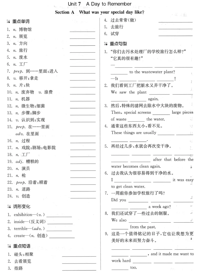 new7bunit7_新人教版7下英语学习资料包_12.知识清单_重点知识梳理