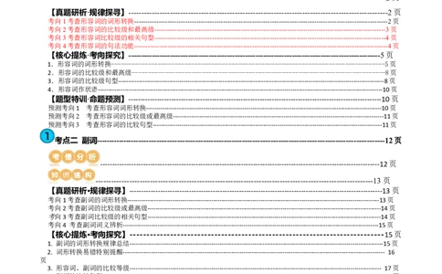 专题04形容词、副词（讲义）（原卷版）_03高考英语_新高考复习资料_2024年新高考资料_二轮复习资料_2024年高考英语二轮复习讲练测（新教材新高考）_第一部分语法知识