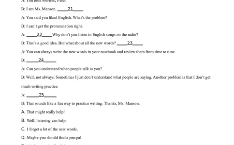 贵州省安顺市2021年中考英语试题（原卷版）_贵州中考_3.贵州中考英语（2008-2025）_安顺英语12-24