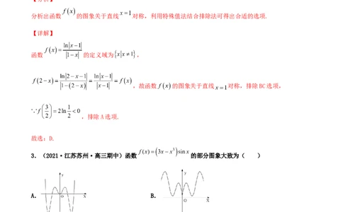 专题05函数图象的辨析100题(解析版)_02高考数学_新高考复习资料_2022年新高考资料_千题百练2022高考数学