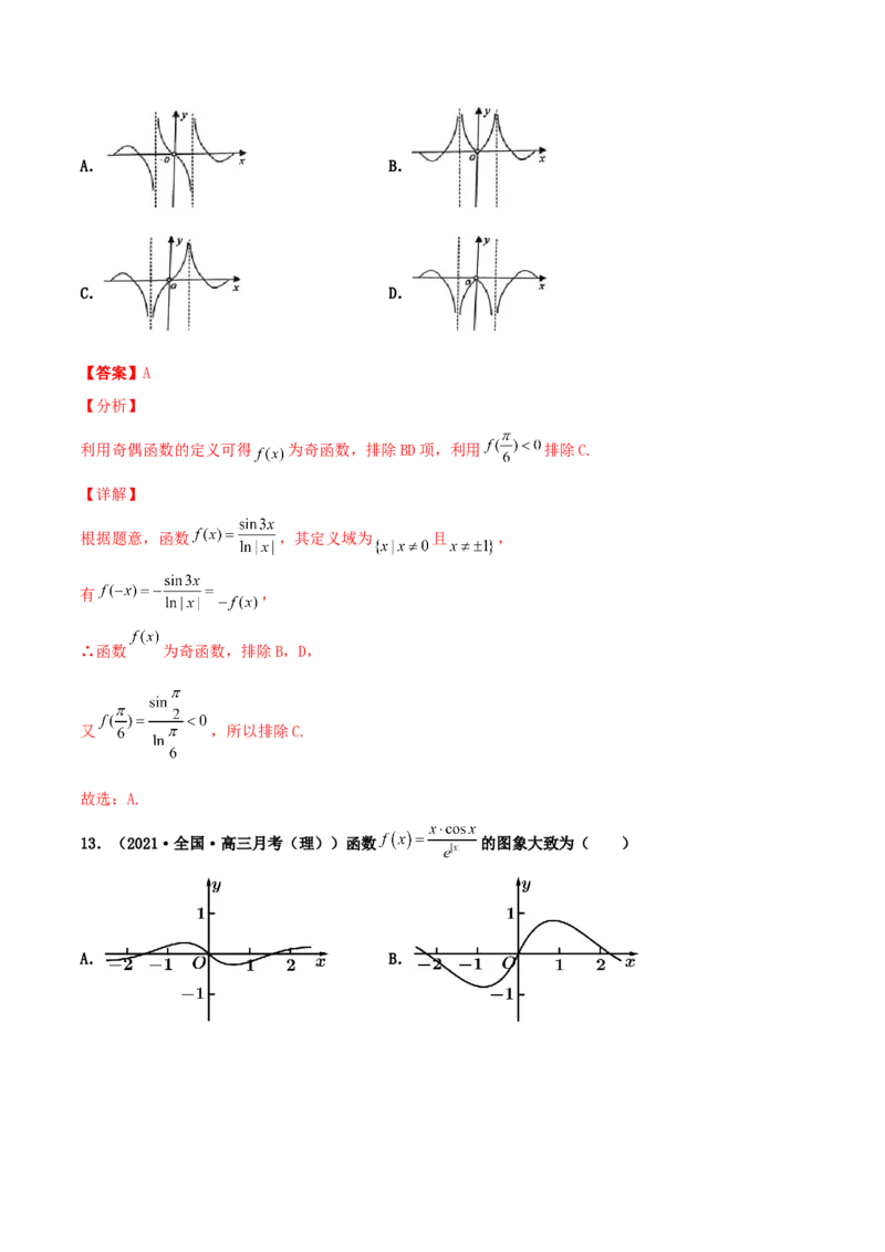 专题05函数图象的辨析100题(解析版)_02高考数学_新高考复习资料_2022年新高考资料_千题百练2022高考数学