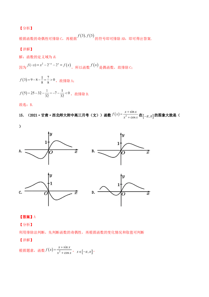 专题05函数图象的辨析100题(解析版)_02高考数学_新高考复习资料_2022年新高考资料_千题百练2022高考数学