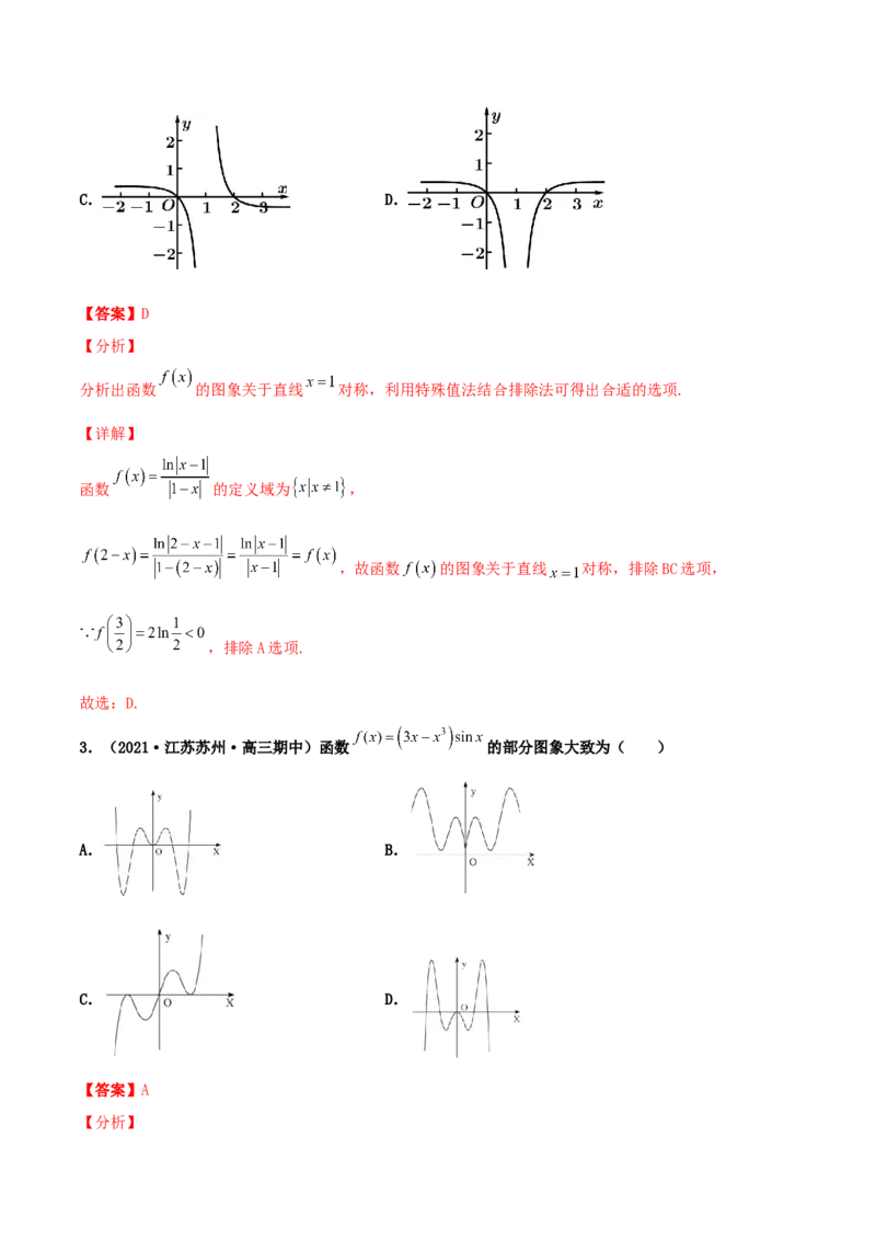 专题05函数图象的辨析100题(解析版)_02高考数学_新高考复习资料_2022年新高考资料_千题百练2022高考数学