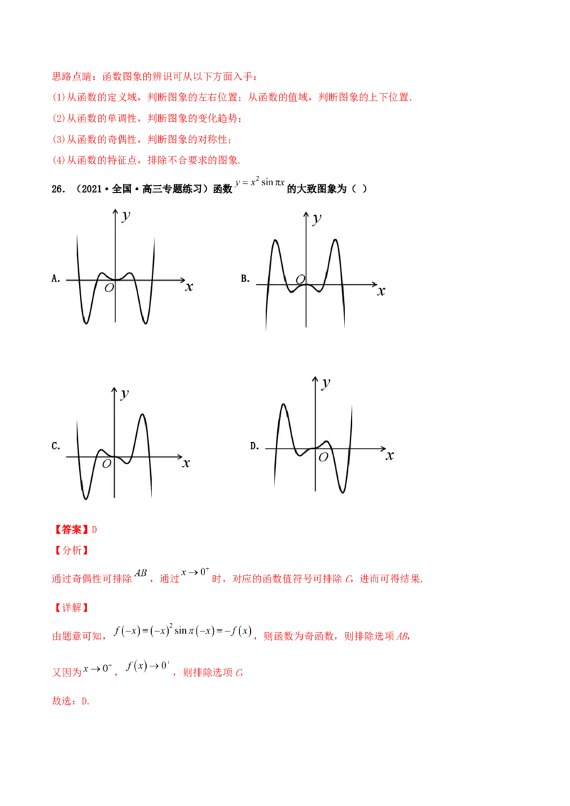 专题05函数图象的辨析100题(解析版)_02高考数学_新高考复习资料_2022年新高考资料_千题百练2022高考数学