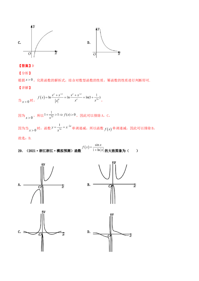 专题05函数图象的辨析100题(解析版)_02高考数学_新高考复习资料_2022年新高考资料_千题百练2022高考数学