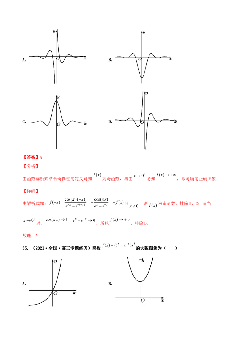 专题05函数图象的辨析100题(解析版)_02高考数学_新高考复习资料_2022年新高考资料_千题百练2022高考数学