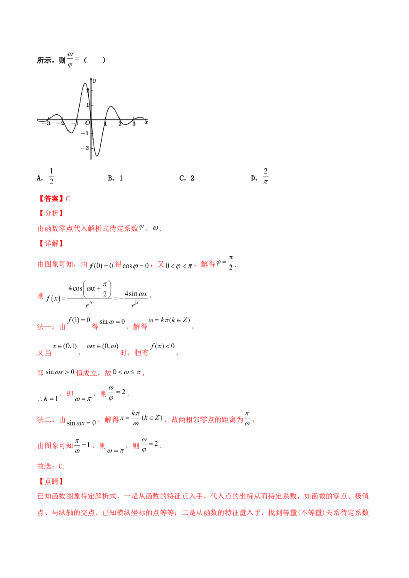 专题05函数图象的辨析100题(解析版)_02高考数学_新高考复习资料_2022年新高考资料_千题百练2022高考数学