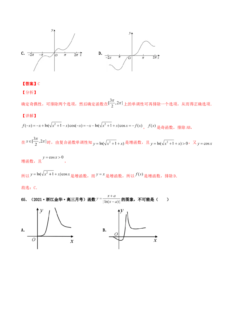 专题05函数图象的辨析100题(解析版)_02高考数学_新高考复习资料_2022年新高考资料_千题百练2022高考数学