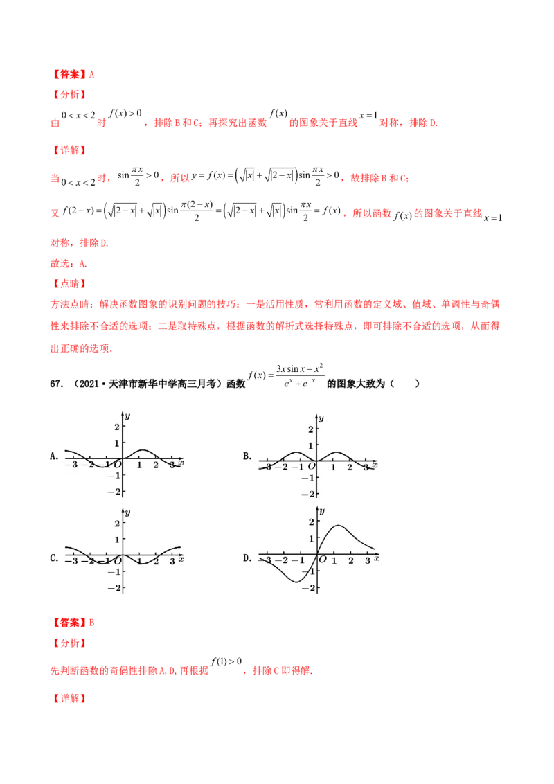 专题05函数图象的辨析100题(解析版)_02高考数学_新高考复习资料_2022年新高考资料_千题百练2022高考数学