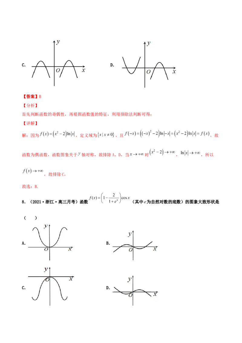 专题05函数图象的辨析100题(解析版)_02高考数学_新高考复习资料_2022年新高考资料_千题百练2022高考数学