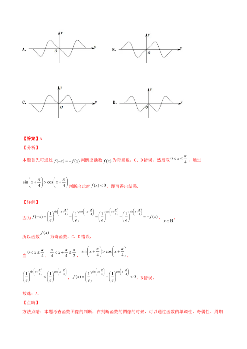 专题05函数图象的辨析100题(解析版)_02高考数学_新高考复习资料_2022年新高考资料_千题百练2022高考数学