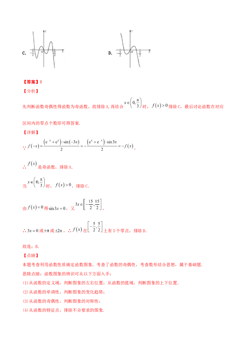 专题05函数图象的辨析100题(解析版)_02高考数学_新高考复习资料_2022年新高考资料_千题百练2022高考数学