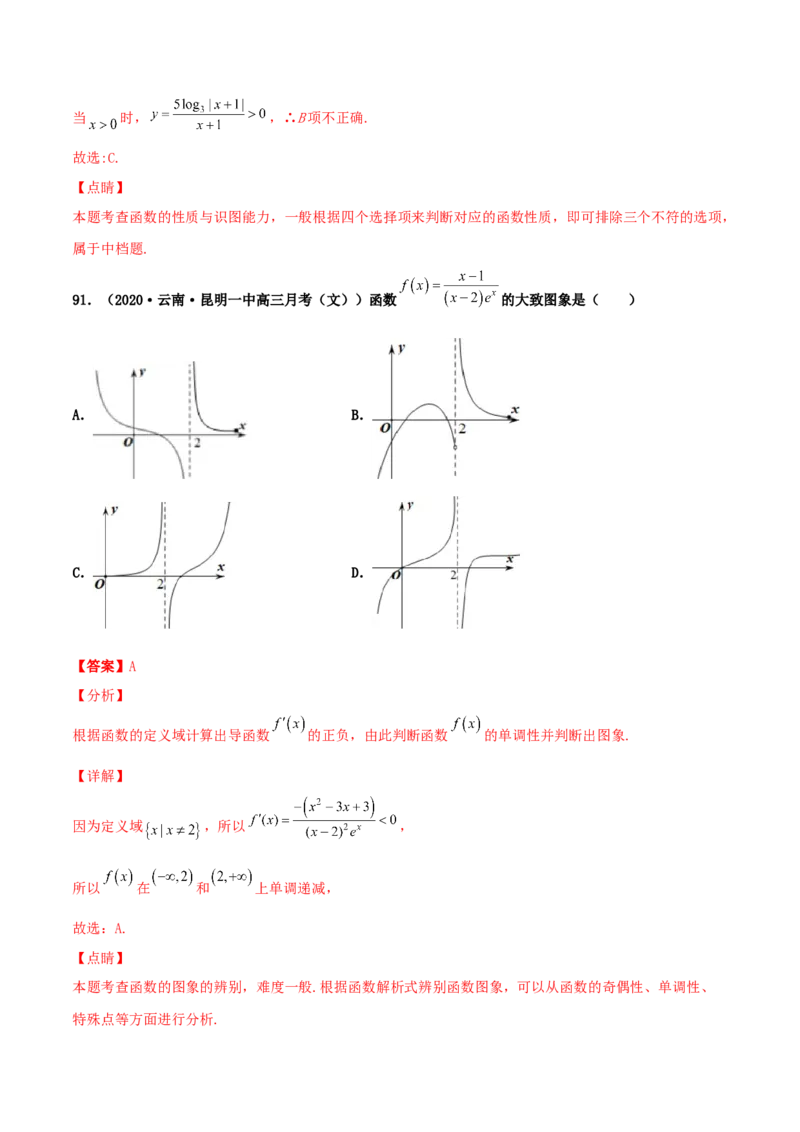 专题05函数图象的辨析100题(解析版)_02高考数学_新高考复习资料_2022年新高考资料_千题百练2022高考数学