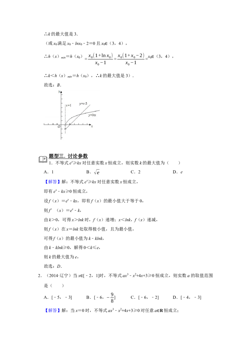 专题06导数6.5利用导数研究不等式恒成立题型归纳讲义-2022届高三数学一轮复习（解析版）_02高考数学_新高考复习资料_2022年新高考资料