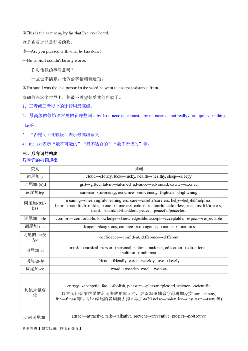 专题05形容词、副词的等级及利用构词法进行词类转换（讲义）（解析版）-高频考点解密2024年高考英语二轮复习高频考点追踪与预测（新高考专用）_03高考英语_新高考复习资料_讲义