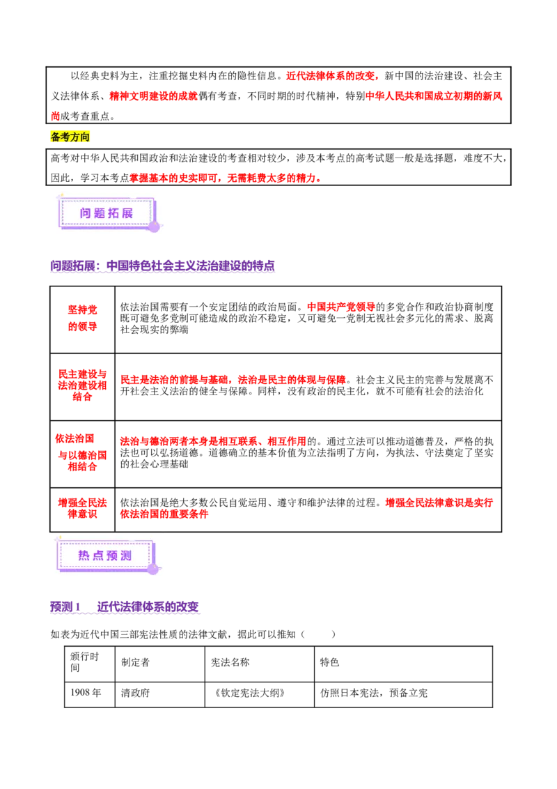 专题06探索求变&mdash;近现代中国的政治制度和社会治理（讲义）（原卷版）_07高考历史_2025年新高考资料_二轮复习_上好课2025年高考历史二轮复习讲练测（新高考通用）3379861